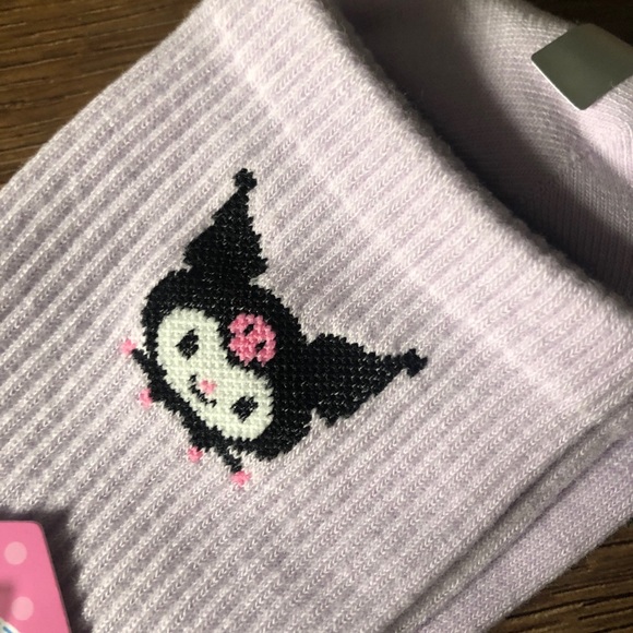 Only 1 Pair Left! KUROMI-NWT Purple Crew Socks - Picture 4 of 7